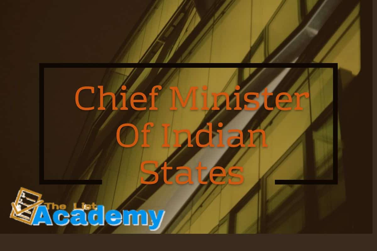 Cover Image For List : Chief Minister Of Indian States