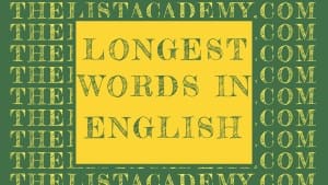 Cover Image For List : List Of Longest Words In English