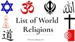 List of 26 World Religions -thelistAcademy
