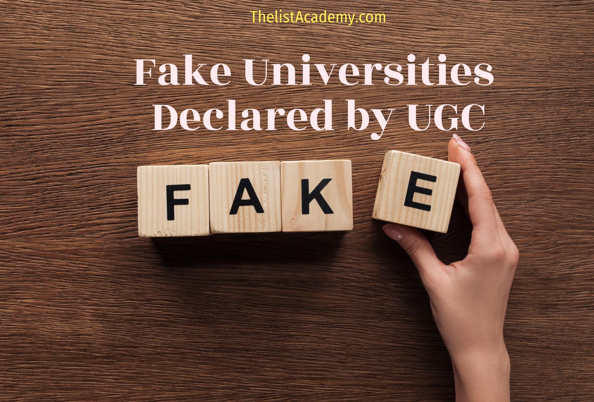 Cover Image For List : Fake Universities Declared By Ugc